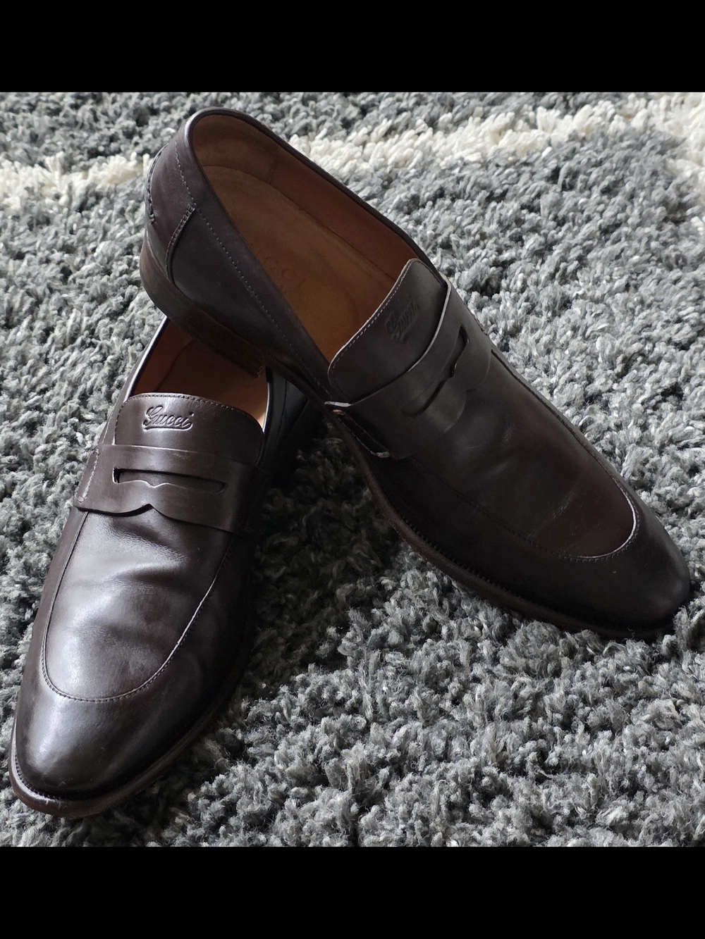 Gucci Dark Brown Leather Penny Loafers - Picture 4 of 16